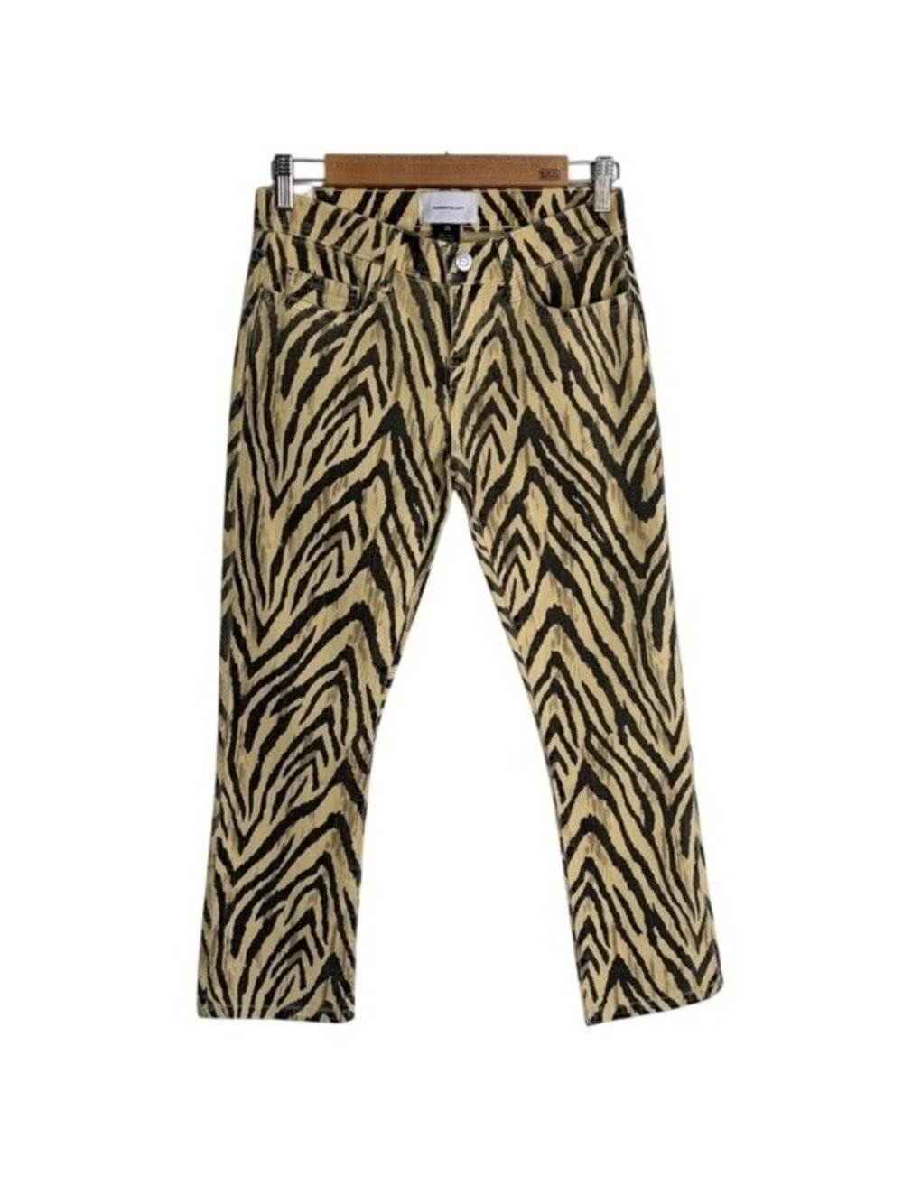 Current/Elliott The Ruby Cropped Zebra-print Low-rise Slim-leg Jeans – Size 25